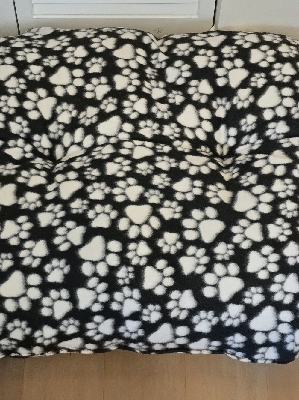 Paw Print Pet Bed New Large 30x26 Inch Fleece Handmade Washable